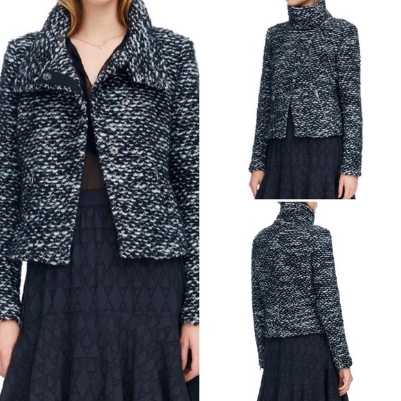 REBECCA TAYLOR Cropped Tweed Jacket Size 6 - Picture 3 of 8
